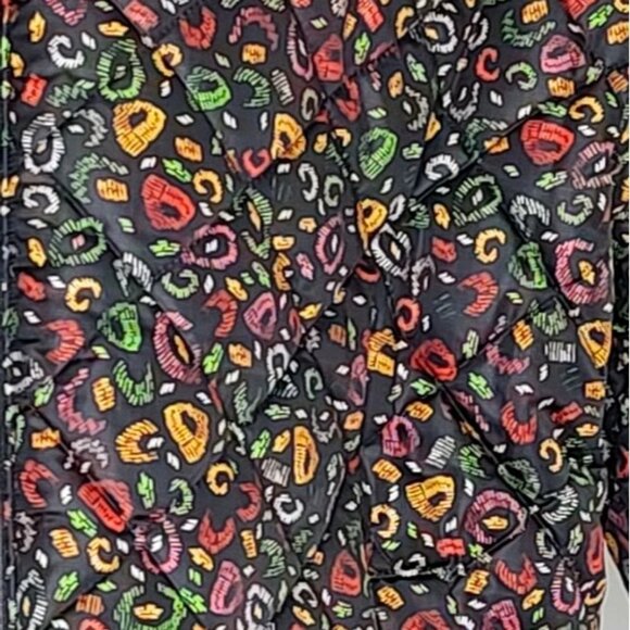 FARM RIO Puffer Jacket M Reversible Borogodo Metallic Floral Tropical Winter - Picture 10 of 15